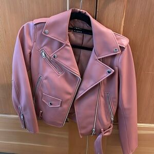 ZARA pink leather jacket! XS worn once!